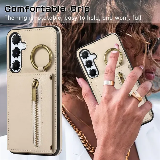 Coque Samsung Galaxy S26+ Portefeuille Zippé avec Anneau | Urban-Zip