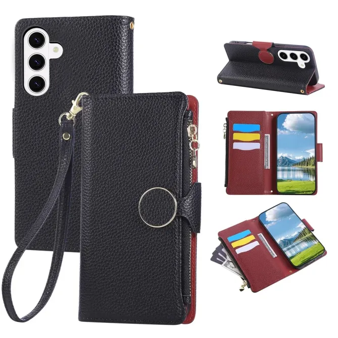 Housse Samsung Galaxy S26+ Portefeuille Zippé | Léonie