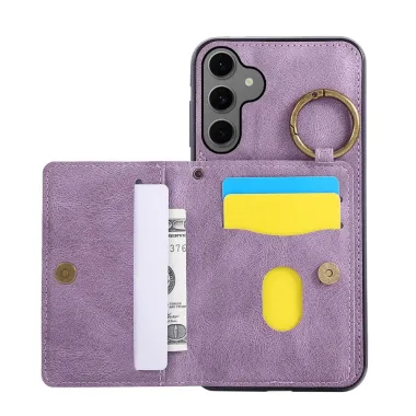 Coque Samsung Galaxy S26+ Porte-carte et Anneau Métal | Vintage-Fold