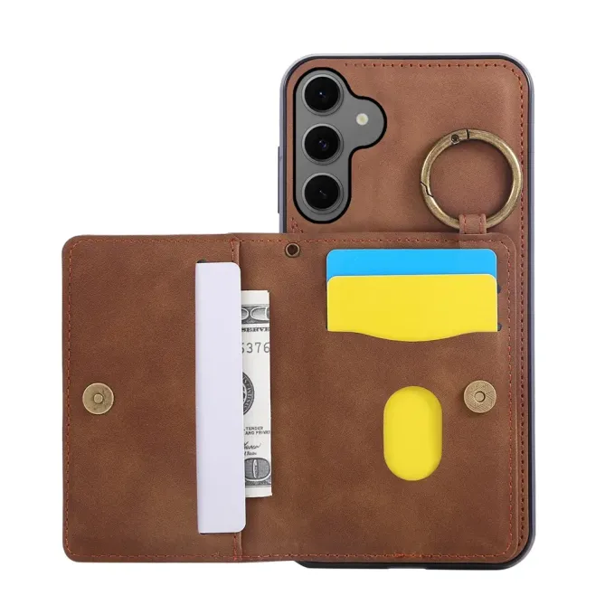 Coque Samsung Galaxy S26+ Porte-carte et Anneau Métal | Vintage-Fold