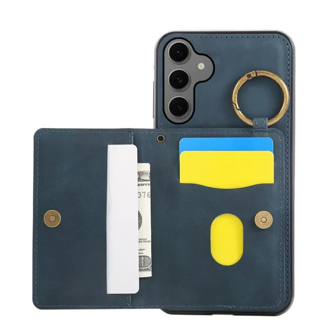 Coque Samsung Galaxy S26+ Porte-carte et Anneau Métal | Vintage-Fold