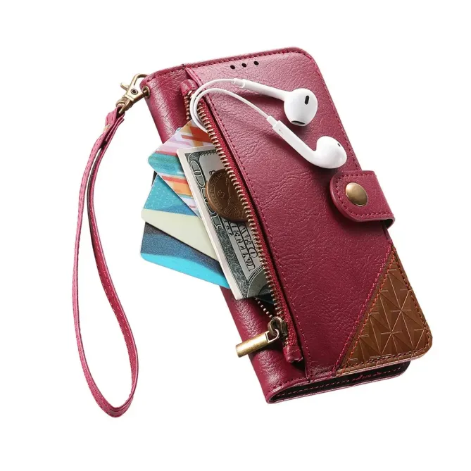 Housse Samsung Galaxy S26+ Portefeuille Bicolore Zippée avec Dragonne