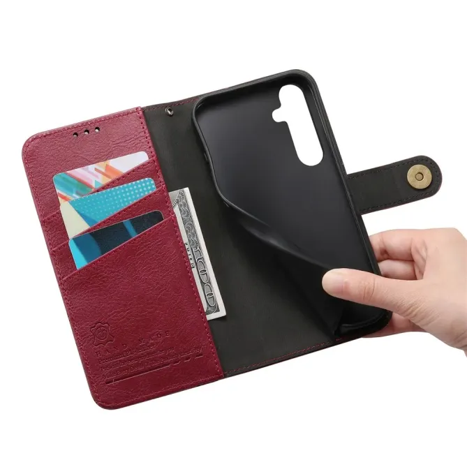 Housse Samsung Galaxy S26+ Portefeuille Bicolore Zippée avec Dragonne