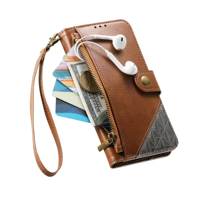 Housse Samsung Galaxy S26+ Portefeuille Bicolore Zippée avec Dragonne