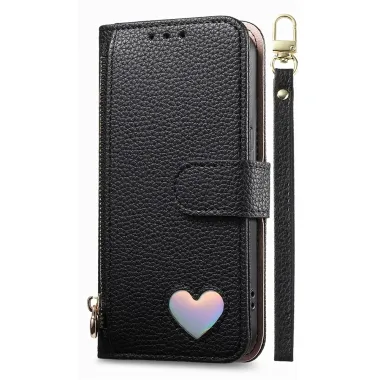 Housse Samsung Galaxy S26+ Portefeuille Cœur avec Poche Zippée et Drag