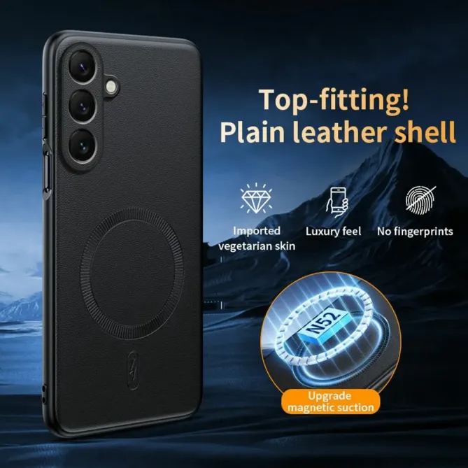 Coque Samsung Galaxy S26+ Magnétique Simili Cuir | Premium-Mag