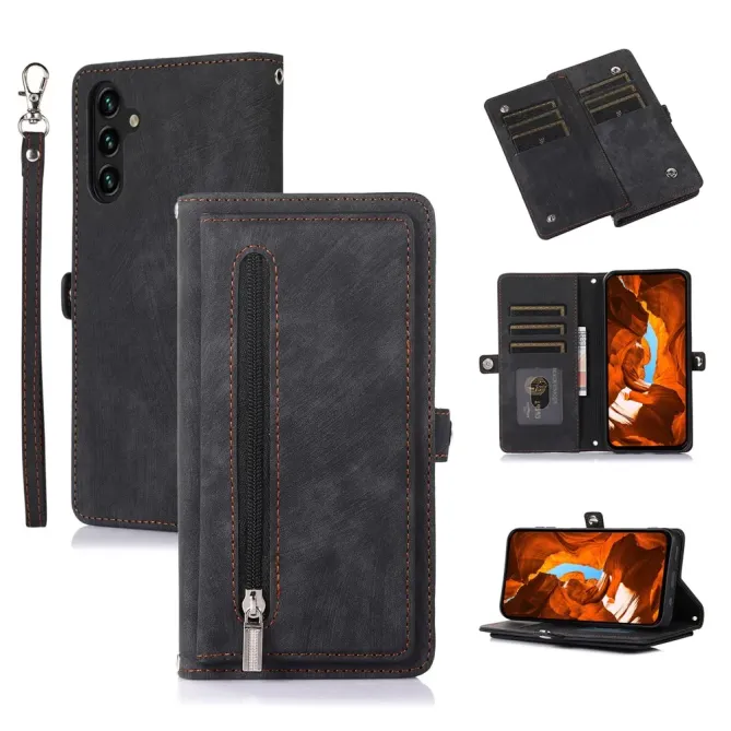Housse Samsung Galaxy S26+ Portefeuille Zippée 9 emplacements | Mega-W