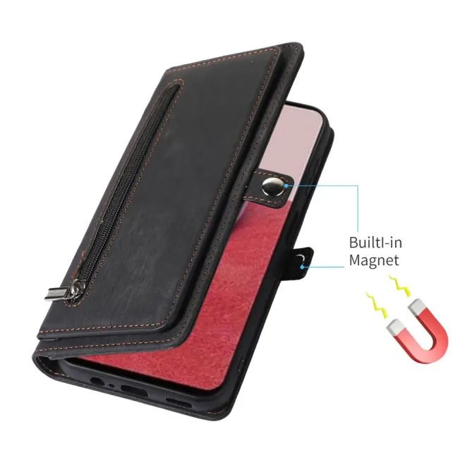 Housse Samsung Galaxy S26+ Portefeuille Zippée 9 emplacements | Mega-W