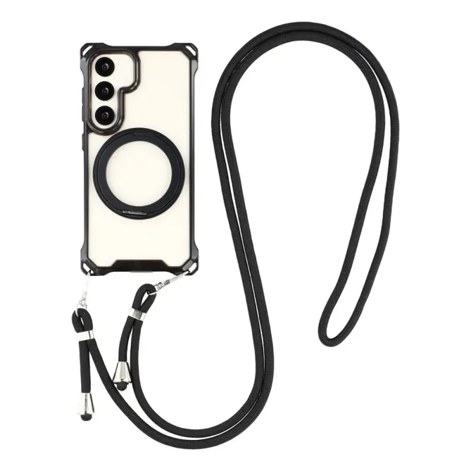 Coque Samsung Galaxy S26+ Magnétique Bumper avec Cordon et Anneau