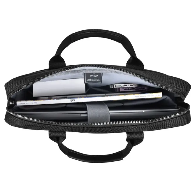 Sacoche Ordinateur 15.6" Hali en Polyester et Simili Cuir | Hali-Business