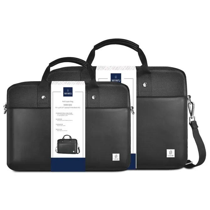 Sacoche Ordinateur 15.6" Hali en Polyester et Simili Cuir | Hali-Business