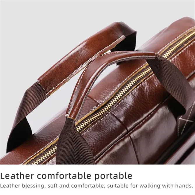 Sacoche Ordinateur 14" Cuir Véritable Business | Elegant-Briefcase
