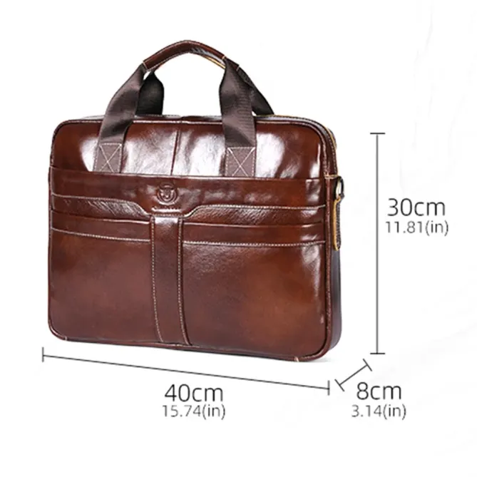 Sacoche Ordinateur 14" Cuir Véritable Business | Elegant-Briefcase