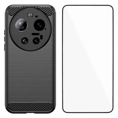 Coque Xiaomi 17 Ultra flexible effet brossé avec verre trempé