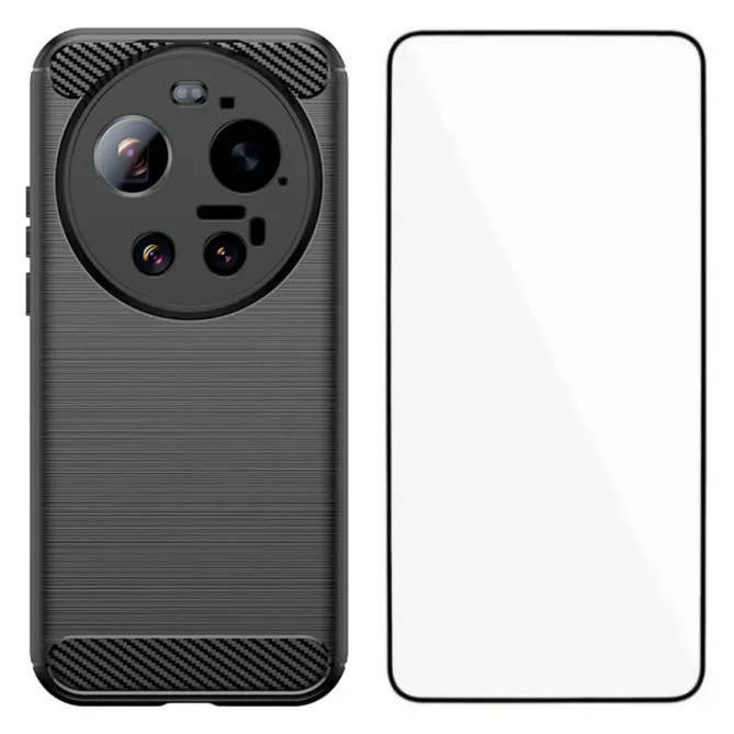 Coque Xiaomi 17 Ultra flexible effet brossé avec verre trempé