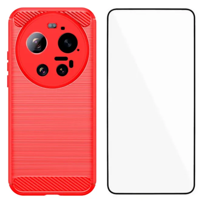 Coque Xiaomi 17 Ultra flexible effet brossé avec verre trempé