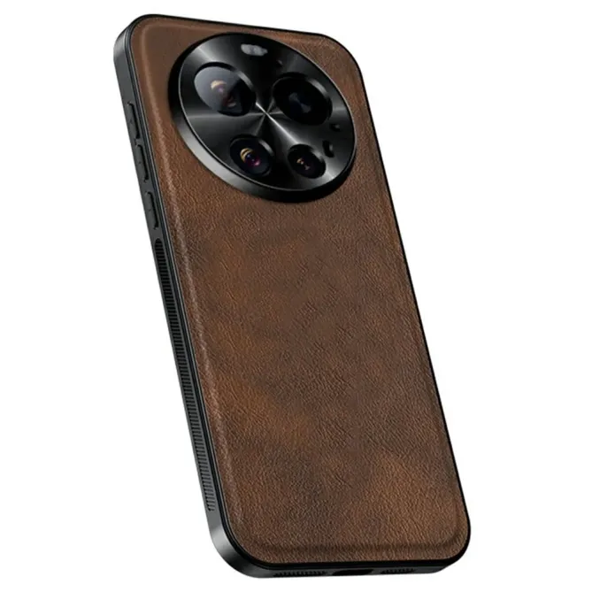 Coque Xiaomi 17 Ultra Effet Cuir Cadre Métal