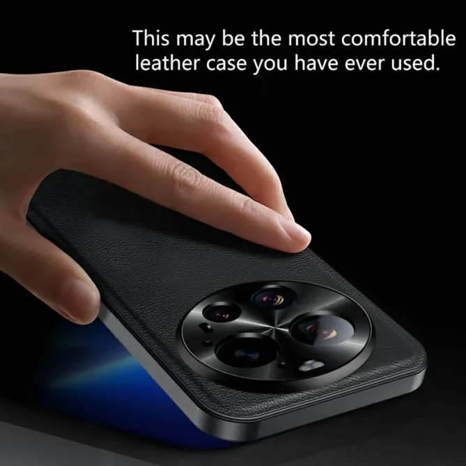 Coque Xiaomi 17 Ultra Effet Cuir Cadre Métal