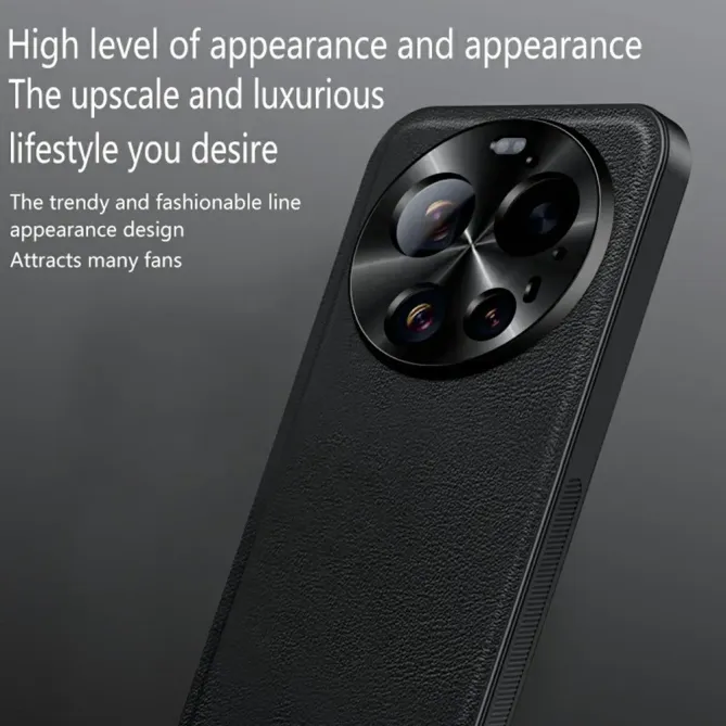 Coque Xiaomi 17 Ultra Effet Cuir Cadre Métal