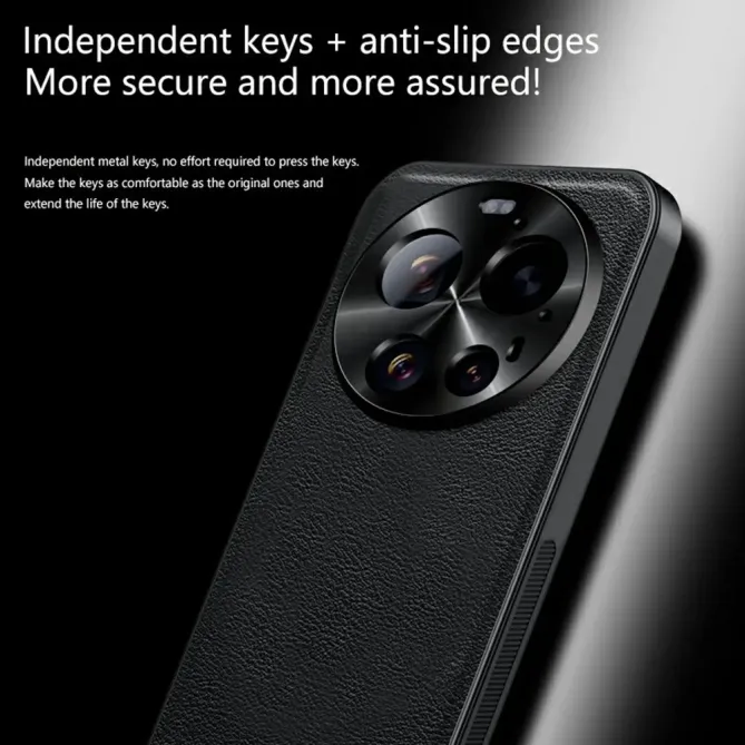 Coque Xiaomi 17 Ultra Effet Cuir Cadre Métal