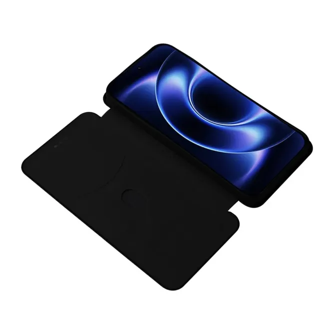 Flip Cover Xiaomi 17 Ultra design fibre de carbone
