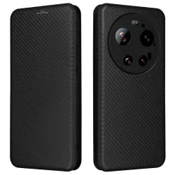Flip Cover Xiaomi 17 Ultra design fibre de carbone