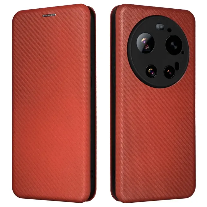 Flip Cover Xiaomi 17 Ultra design fibre de carbone