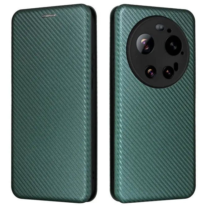 Flip Cover Xiaomi 17 Ultra design fibre de carbone