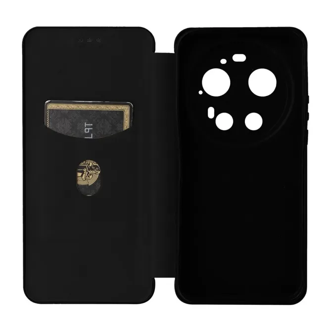 Flip Cover Xiaomi 17 Ultra design fibre de carbone