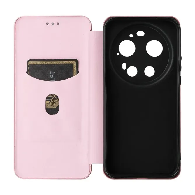 Flip Cover Xiaomi 17 Ultra design fibre de carbone