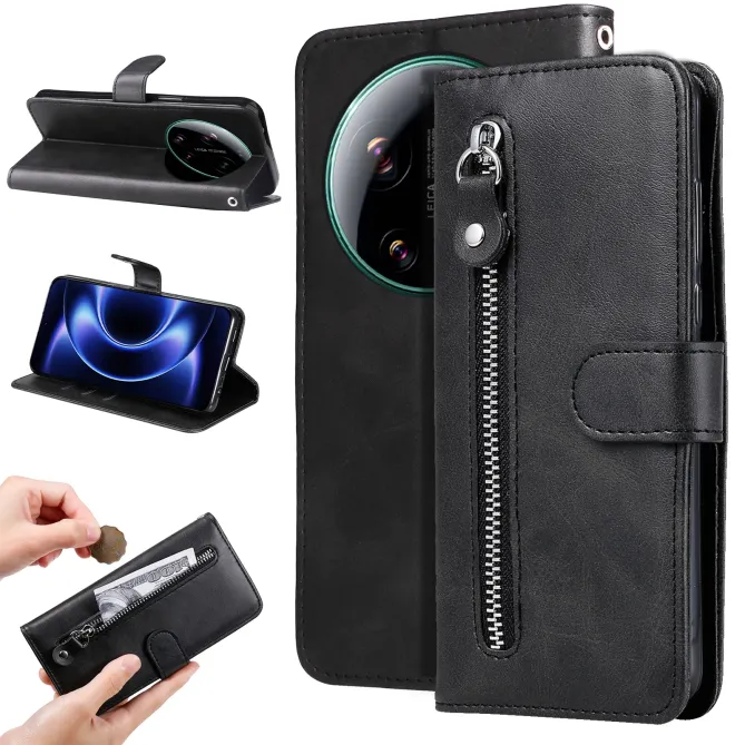 Housse Xiaomi 17 Ultra Portefeuille Zippée en Simili Cuir