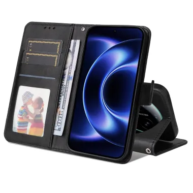 Housse Xiaomi 17 Ultra Portefeuille Grain Fin avec Dragonne