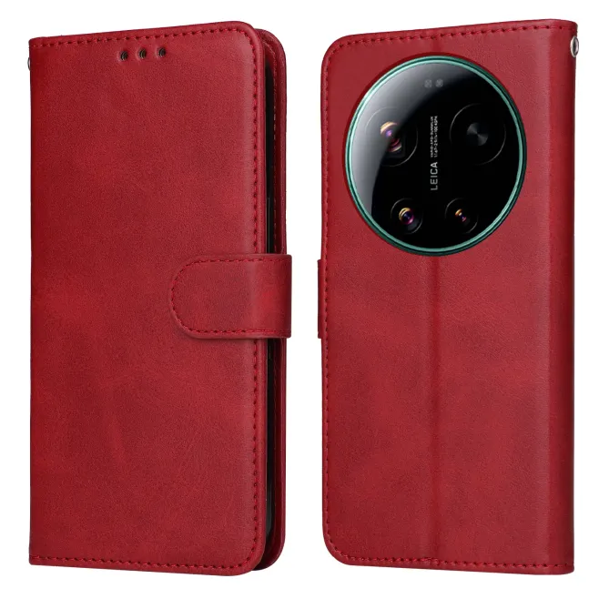 Housse Xiaomi 17 Ultra Portefeuille Grain Fin avec Dragonne