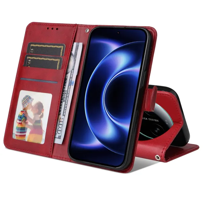 Housse Xiaomi 17 Ultra Portefeuille Grain Fin avec Dragonne