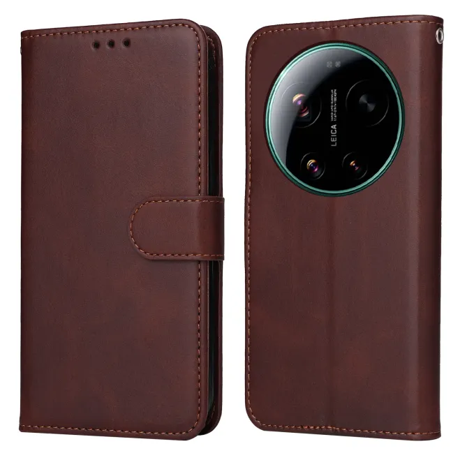 Housse Xiaomi 17 Ultra Portefeuille Grain Fin avec Dragonne
