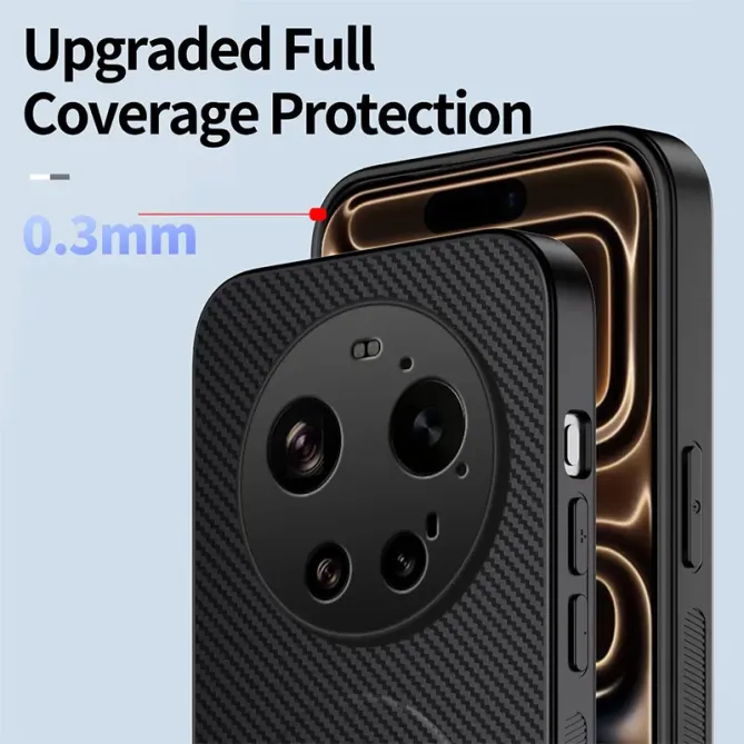 Coque Xiaomi 17 Ultra Magnétique Finition Carbone avec Support