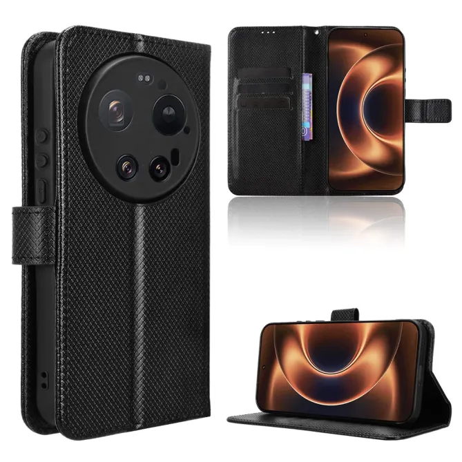 Housse Xiaomi 17 Ultra Texture Diamant avec Dragonne