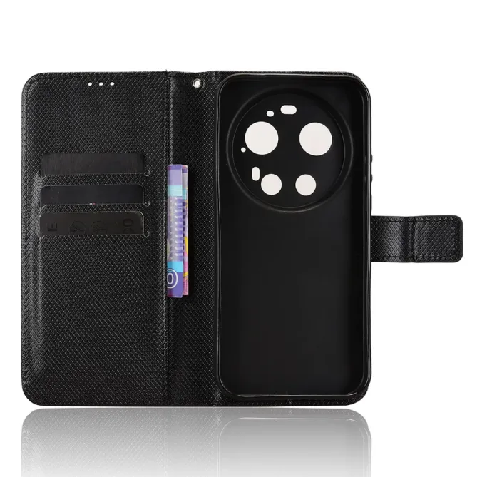Housse Xiaomi 17 Ultra Texture Diamant avec Dragonne