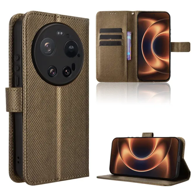 Housse Xiaomi 17 Ultra Texture Diamant avec Dragonne