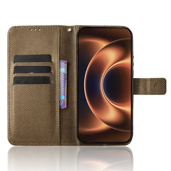 Housse Xiaomi 17 Ultra Texture Diamant avec Dragonne