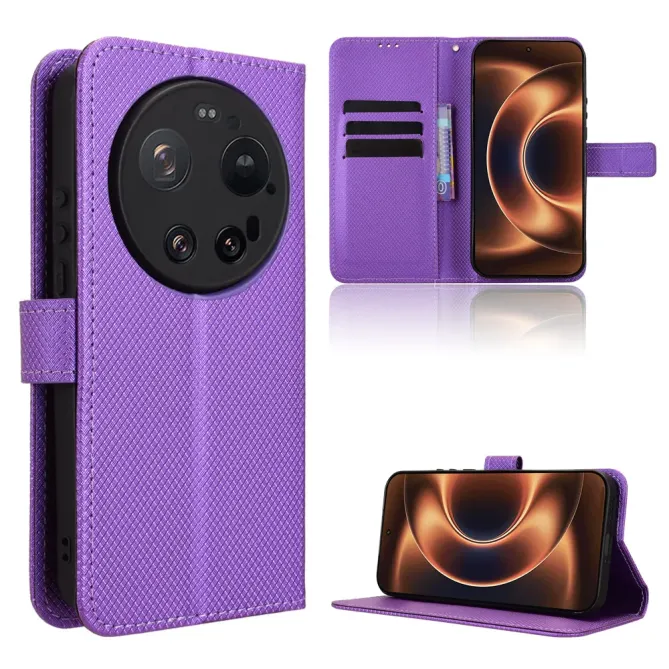 Housse Xiaomi 17 Ultra Texture Diamant avec Dragonne