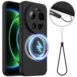 Coque Xiaomi 17 Ultra Power Silicone Liquide Magnétique, Lanière