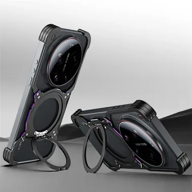 Bumper POCO F8 Ultra Antichoc Cadre Métal avec Anneau Support MagSafe