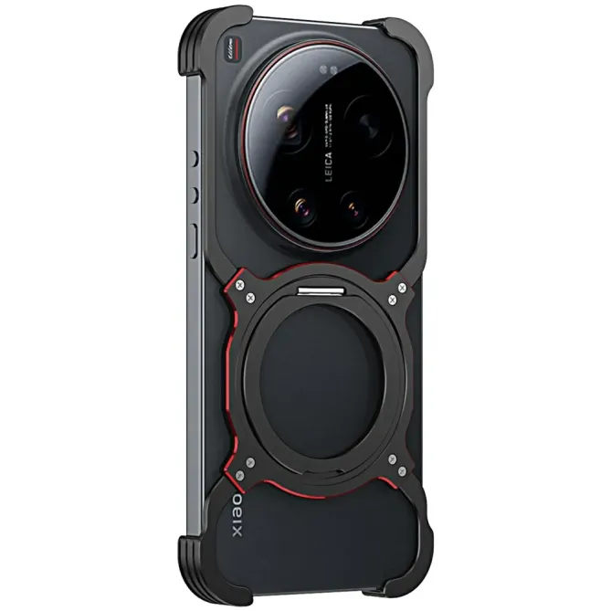 Bumper POCO F8 Ultra Antichoc Cadre Métal avec Anneau Support MagSafe