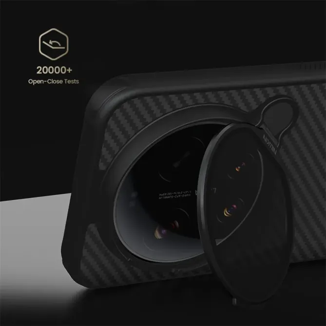 Coque Xiaomi 17 Ultra Magnétique Fibre d'Aramide avec Support Caméra