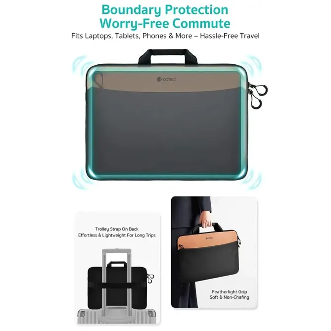 Sacoche Ordinateur 14" Bicolore à Poche Frontale | Travel-Pouch