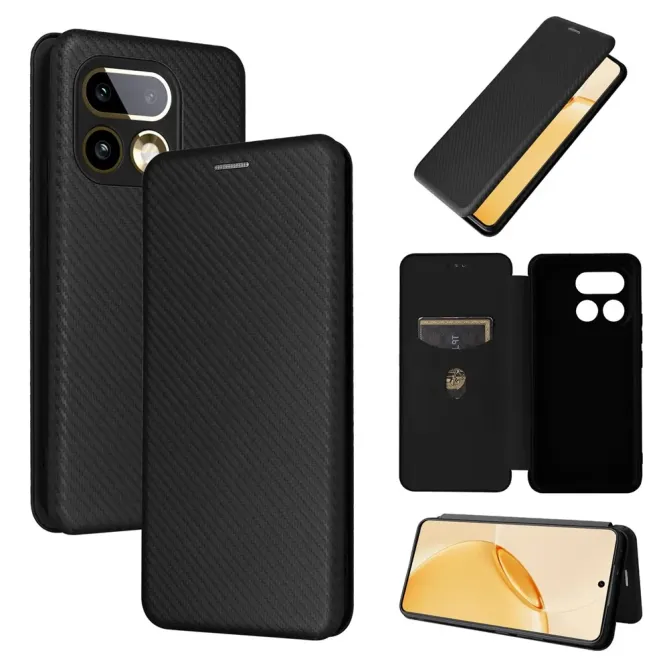 Flip Cover Realme 16 Pro design fibre de carbone