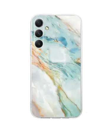 Coque Samsung Galaxy S26+ Marbre Bleu et Or