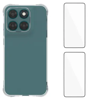 Pack Motorola Moto G77 / G67 | Coque Coins Renforcés Transparente avec Verre Trempé