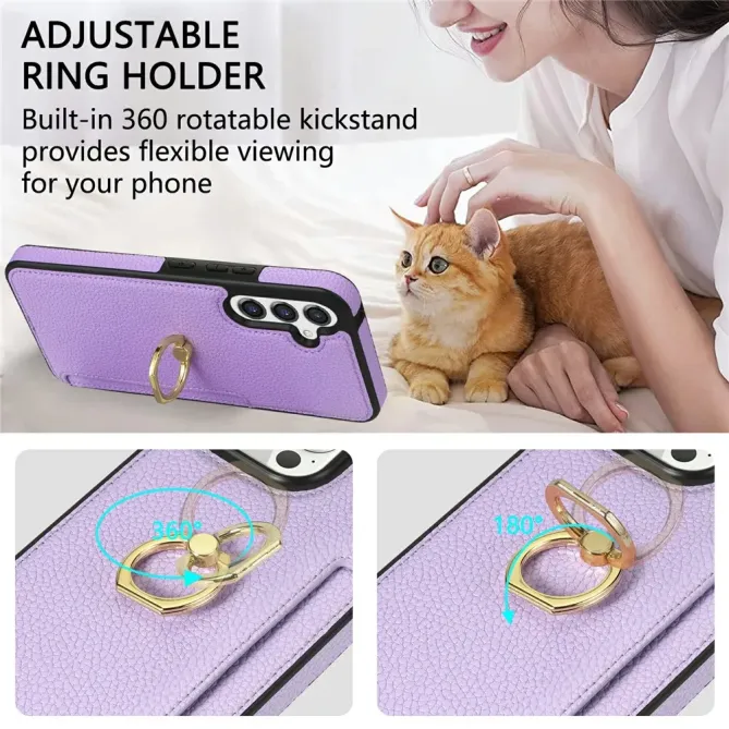 Coque Samsung Galaxy S26 Plus Série Alpha avec Anneau et Porte-Carte